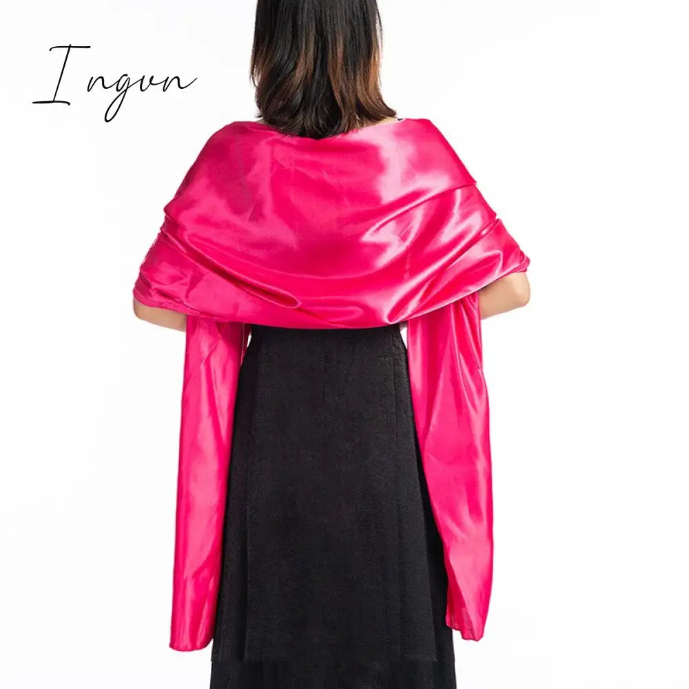 Ingvn - 16 Colors Shrugs for Women Evening Cape Dress Wraps Shawls 240*70cm Satin Long Formal Wedding Party Prom Wraps Ladies Bolero