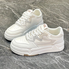 Women's Platform Sneakers, Casual Lace Up Outdoor Shoes, Comfortable Low Top Skate Shoes plus size