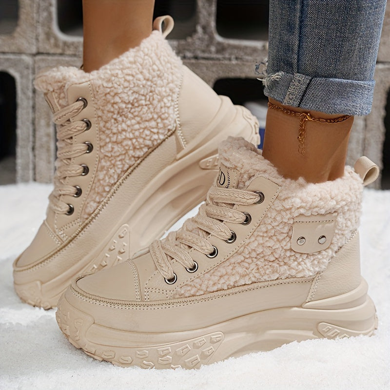 Women's Winter Thick Bottom Short Boots, Insulated Shoes With Low Heel, Perfect For Casual Outdoor Wear