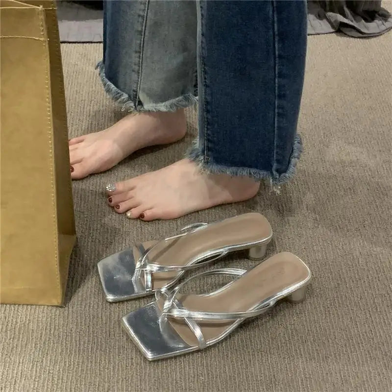 Ingvn  Summer Off White Shoes for Women  Open Toe Slides with Heel Sandals Outside Woman Slippers Flip Flops B Designer Casual Eva