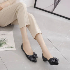Square Toe Kawaii Flat Flats Shoes for Woman with Bow Women's Summer Footwear Loafers Cute on Promotion Discount 39 Stylish