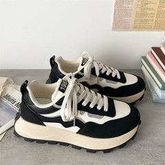 Designer Sports Shoes Women's Sneakers Thick Sole Ladies Tennis Shoes Woman Lace Up Chunky Casual Shoes Sneakers Female