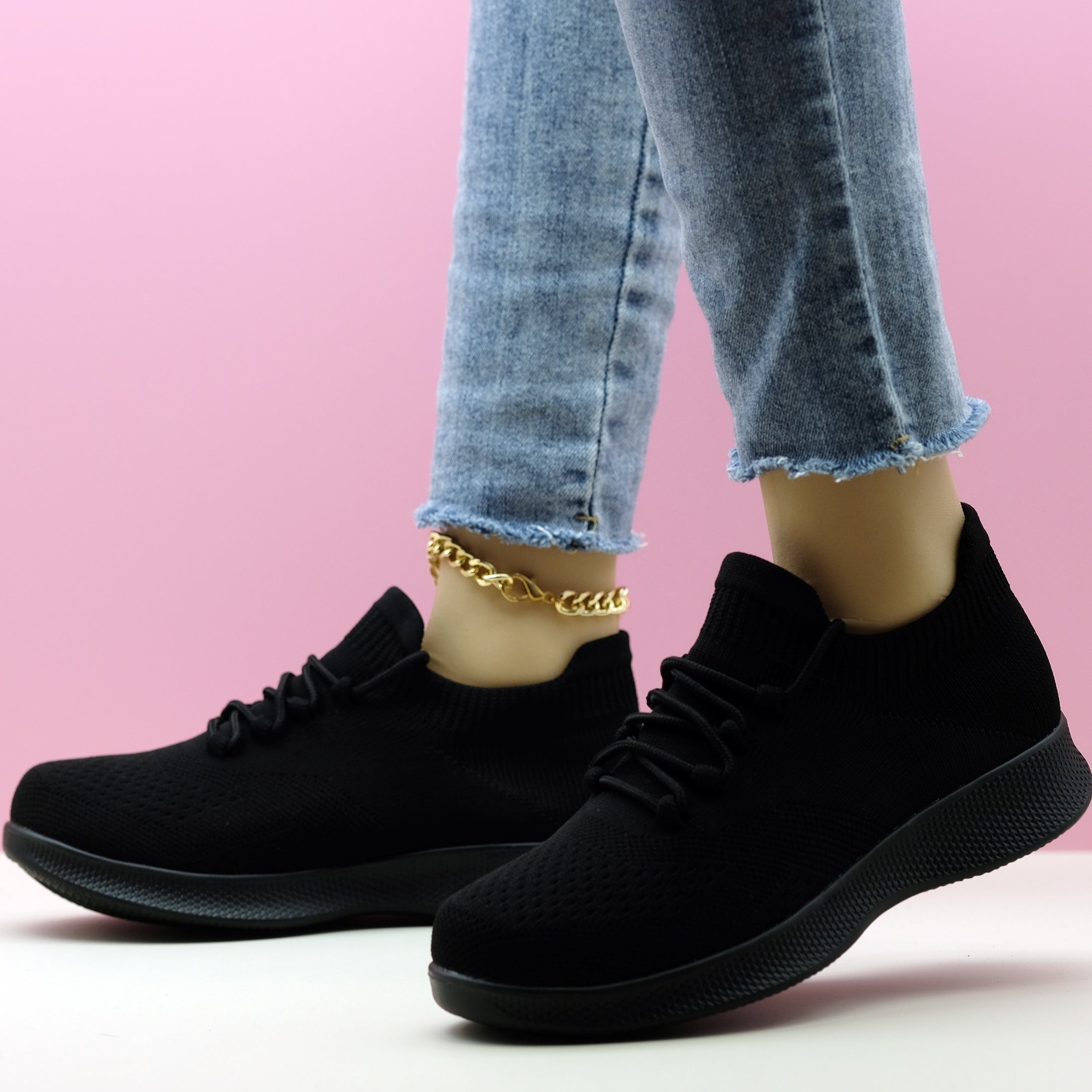 Women's Breathable Knit Sneakers, Casual Lace Up Outdoor Shoes, Comfortable Low Top Shoes plus size