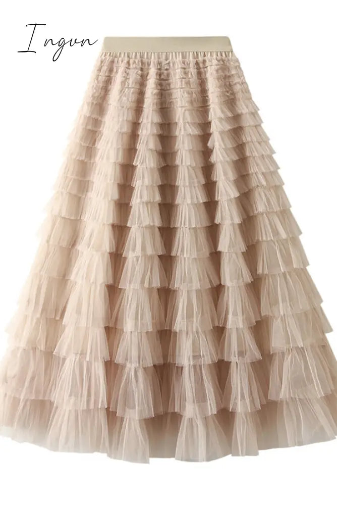 Ingvn - Make a Royal Statement with this Elastic Waist Tulle Skirt
