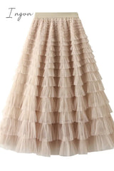 Ingvn - Make a Royal Statement with this Elastic Waist Tulle Skirt