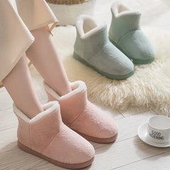 Ingvn  Women Winter Slippers Warm Plush Slip-on Couples Home Floor Shoes Anti-slip Comfortable Flats Female Soft Faux Fur Boots