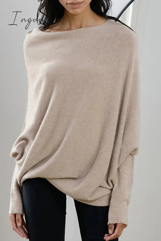 Ingvn - Casual Simplicity Solid Make Old O Neck Tops