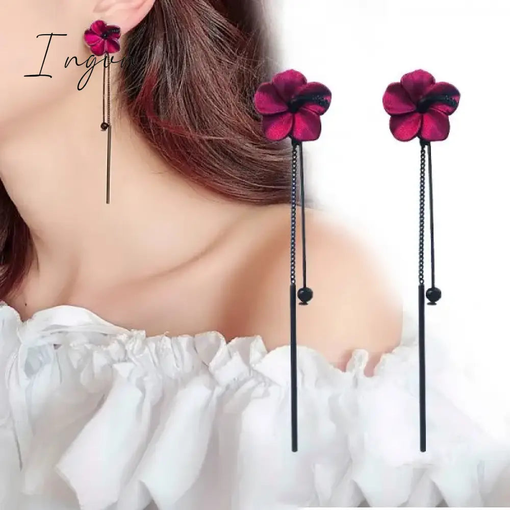 New Luxury Zircon Water Drop Earrings for Women Korean Fashion Rhinestone Opal Flower Geometrical Earring Girl Unusual Jewelry