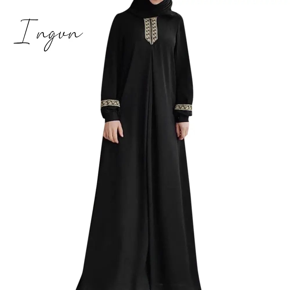 Ingvn - NEW Dubai kaftan Dress Muslim Party Abaya Women Arabic Lace Cardigain Patchwork turkey Islam Prayer caftan marocain dresses