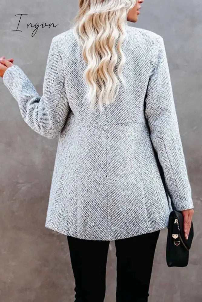 Ingvn -  Retro Pocketed Heather Grey Coat(3 Colors)
