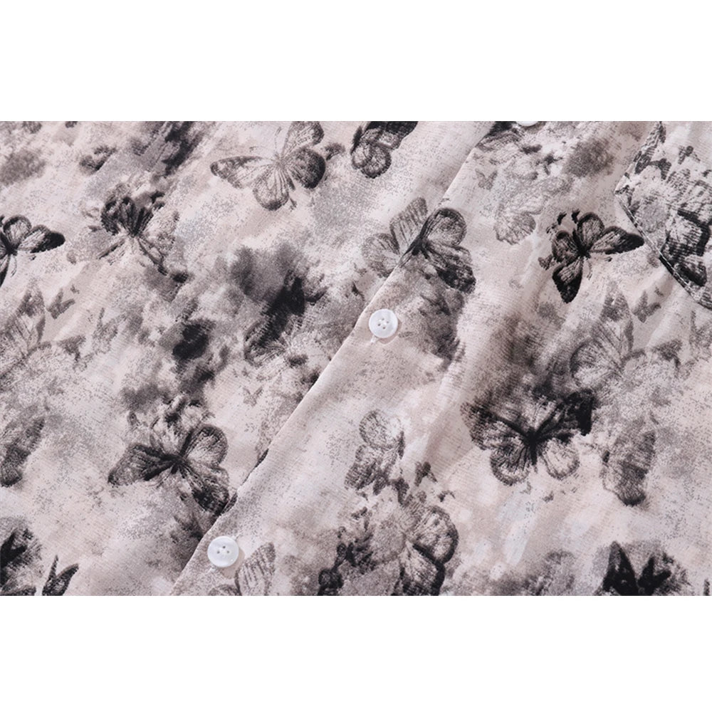 Butterfly Hawaiian Shirts Men Women Summer Beach Shirts Short Sleeve