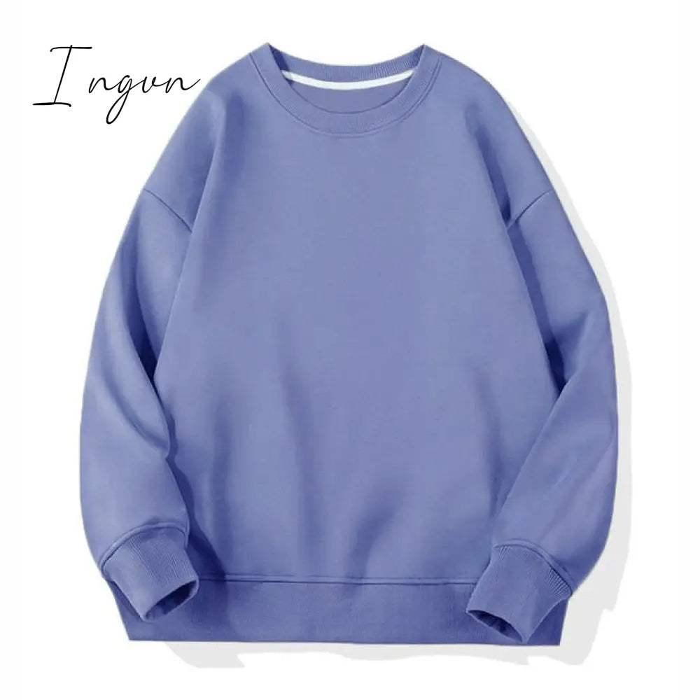Ingvn - Women Unisex Couple Fleece 100% Cotton Suits 2 Pieces Sets Casual Tracksuit Hoodies Sweatshirt Pants Plus Size