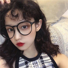 INGVN  Korean Literary Anti-blue Glasses Frame Women Fashion Glasses Men Contrasting Cute Decorative Glasses