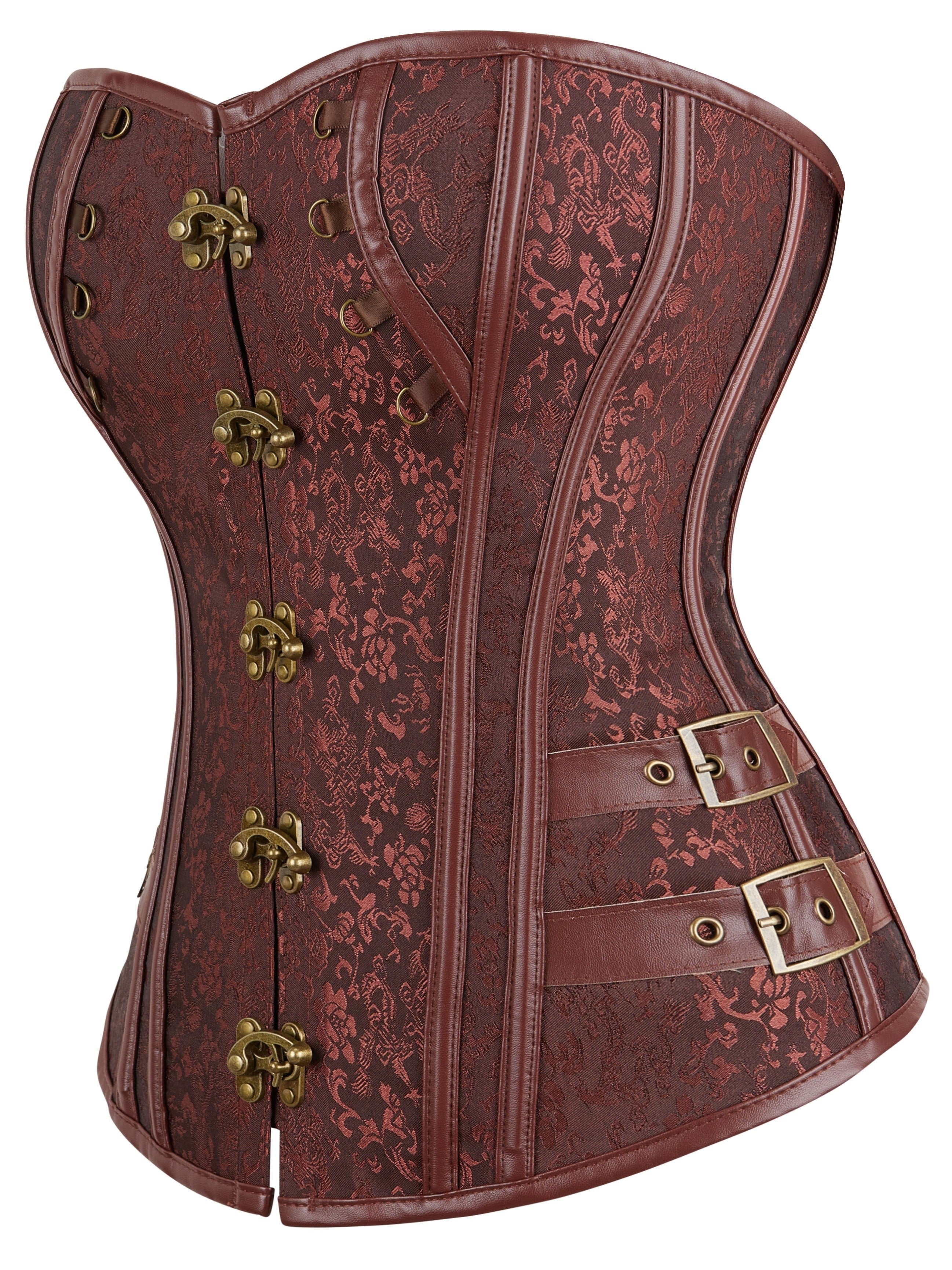 Floral Chic Corsetry - Tummy Control, Lace Up, Front Hook, Court Style Bustier with Adjustable Straps for Women's Shapewear and Underwear - Comfortable, Breathable, and Stylish