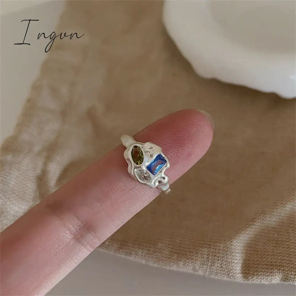 Aesthetic Rings For Women Heart Star Colorful Zircon crystal Minimalist Open Adjustable Finger Rings Fashion Band Female Bijoux