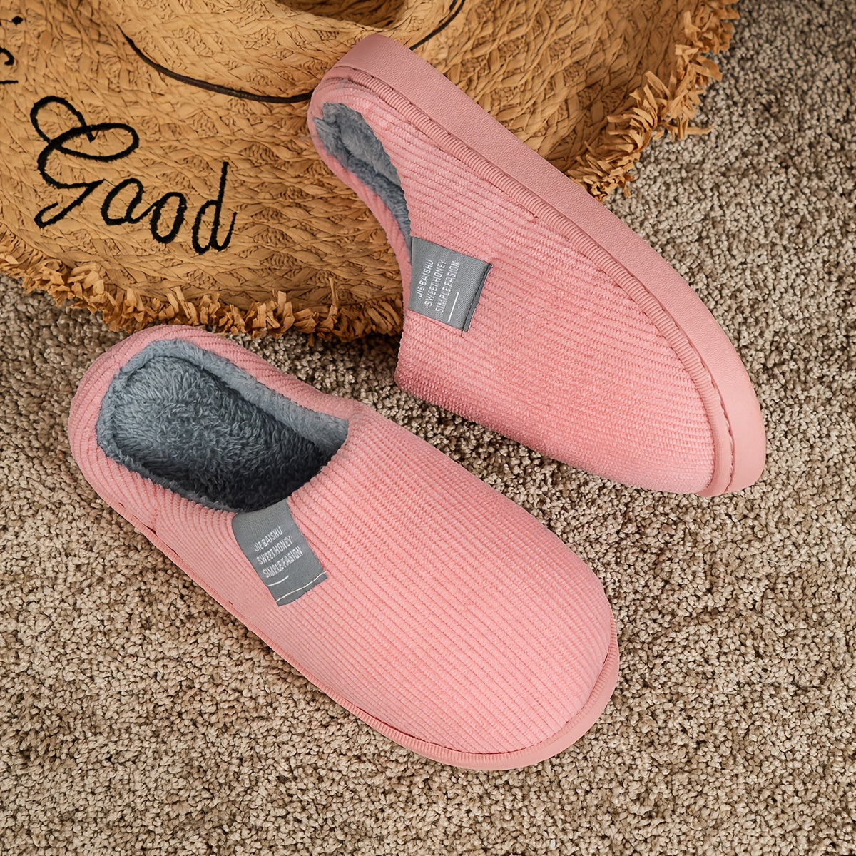 CozySoft Plush House Slippers - Slippers with Soft Sole, Closed Toe, Fuzzy Lining, Warm and Cozy Design for Home Use - Perfect for Cold Winter Days