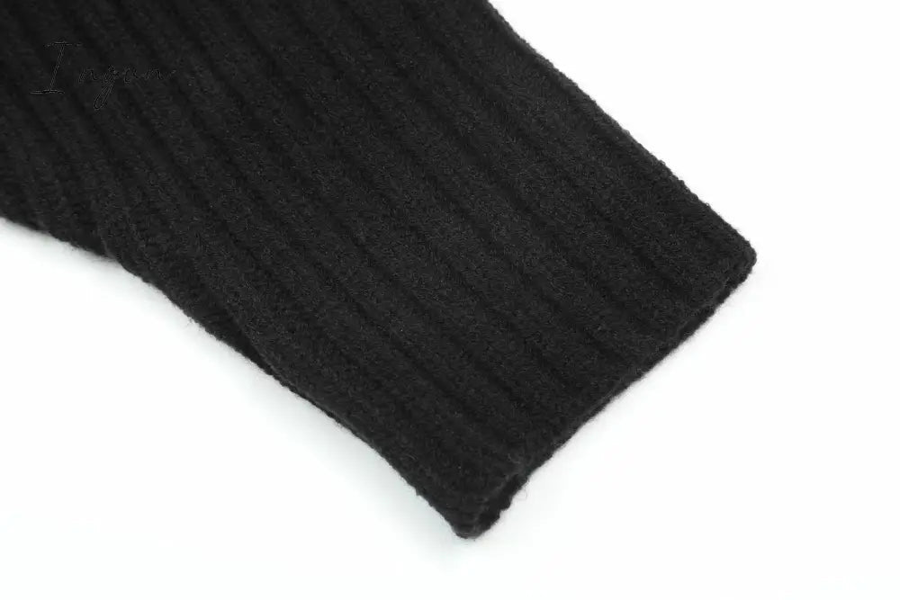 Ingvn - Sexy cropped cardigan knitted short cardigan sweaters for women fashion cute tops korean style long sleeve top batwing sleeve