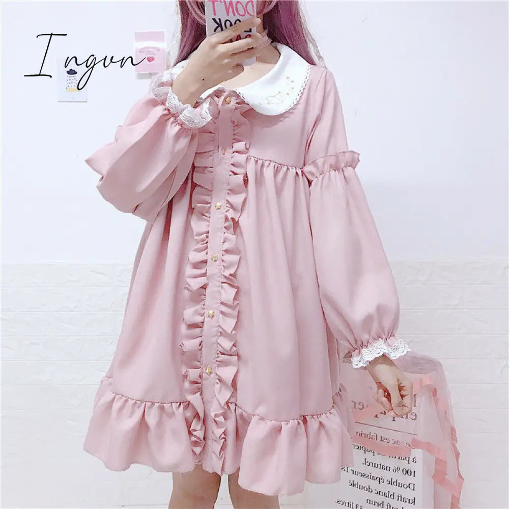 Ingvn - Quality Kawaii Lolita Style Dress Women Lace Maid Costume Dress Costume Sweet Gothic Party Robe Renaissance sSpring