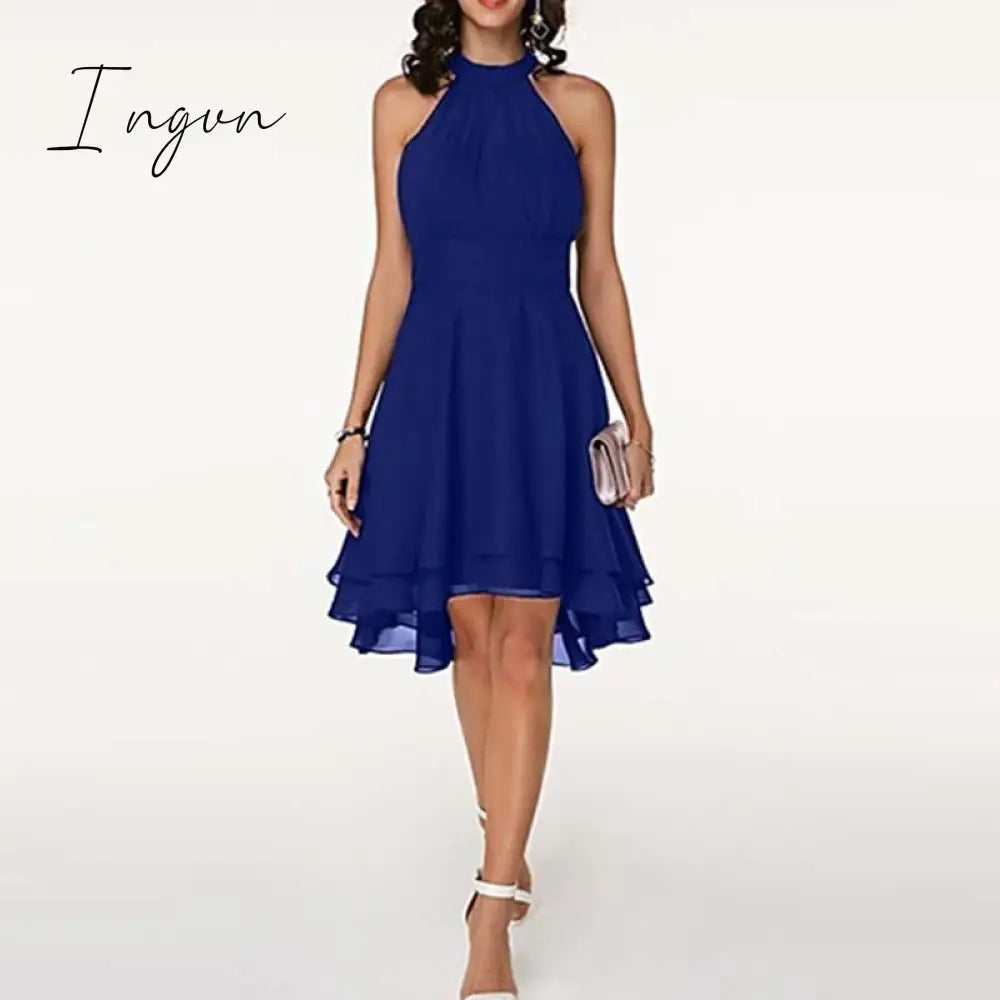 Ingvn - Slim fit round neck sleeveless dress