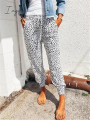 Ingvn - Women Fashion Casual Leopard Printed Trousers