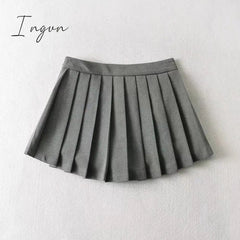 Ingvn - Summer High Waist Skirts Womens Sexy Mini Skirts Vintage Pleated Skirt Korean Tennis Skirts Short White Black
