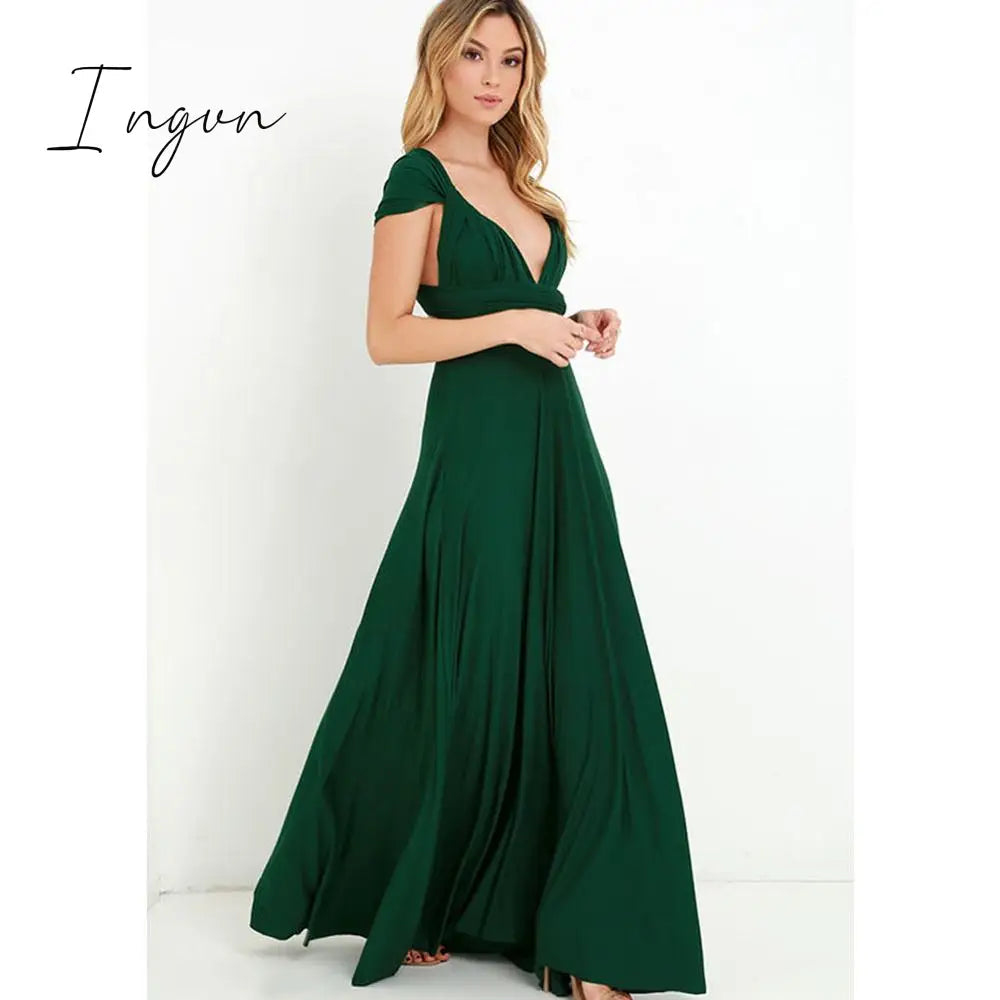 Ingvn - Sexy Women Maxi Dress Red infinity Long Dress Multiway Bridesmaids Convertible Wrap Party Dresses Robe Longue Femme Plus Size