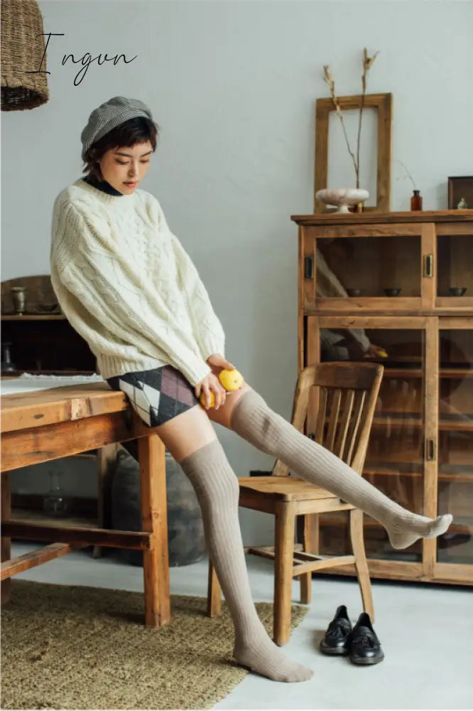 Ingvn - Autumn winter Cotton Knee-high stockings