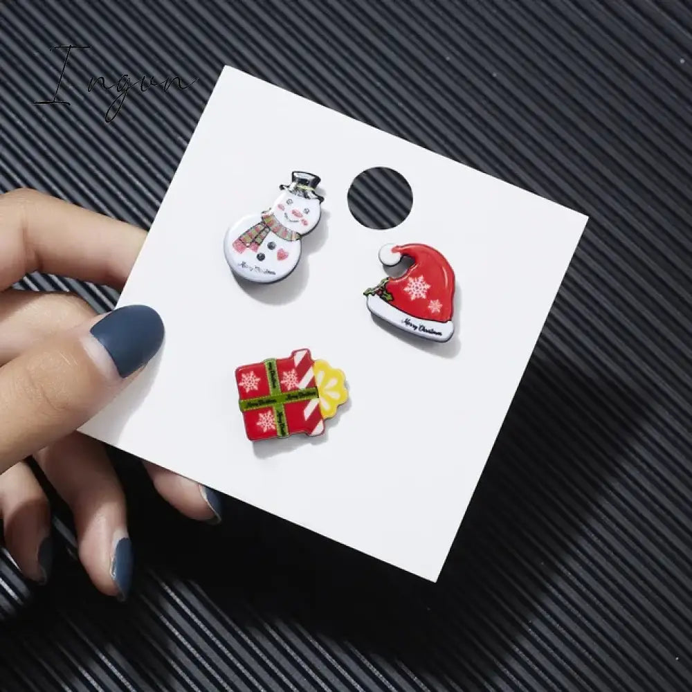 3pcs/set Christmas Gift For Women Men Brooches Enamel Pins Santa Claus Bell Elk Snowflake Xmas Tree Brooch Kids New Year Pin