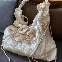 INGVN  High-capacity Patchwork Flower Women's Handbags Y2k Aesthetic Elegant Sweet Shoulder Bags Casual Chic Fairy Underarm Bag Trendy