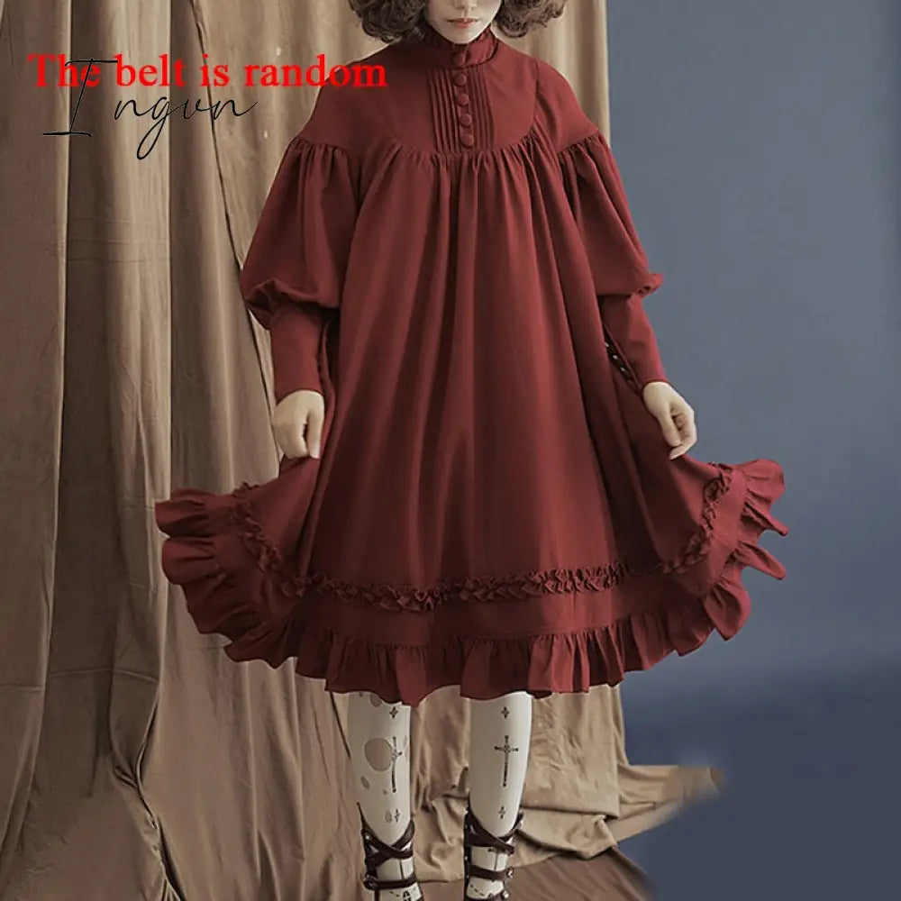 Ingvn - New Arrival 5 Colors Gothic Lolita Dress Japanese Soft Sister Black Dresses Cotton Women Princess Dress Girl Halloween Costume