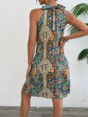 Charming Floral Print Pleated Dress - Stylish & Breathable Sleeveless Design - Perfect Chic Summer Wear for Trendy Women