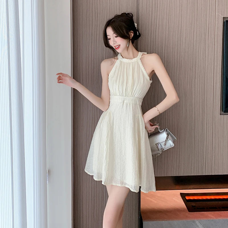 Sexy Strapless Sleeveless Casual Midi Dresses for Women Summer Elegant Holiday Beach Party Sweet Sundress Female Clothing