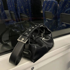 INGVN  Trendy Women Punk Solid Shoulder Handbags All Match Vintage Streetwear Crossbody Bags Casual Y2k Aesthetic Underarm Bag Japanese