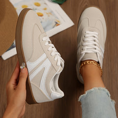 Women's Retro-Inspired Thick Sole Sneakers - Lightweight, Comfortable Lace-Up Running & Casual Shoes with Soft TPR Sole