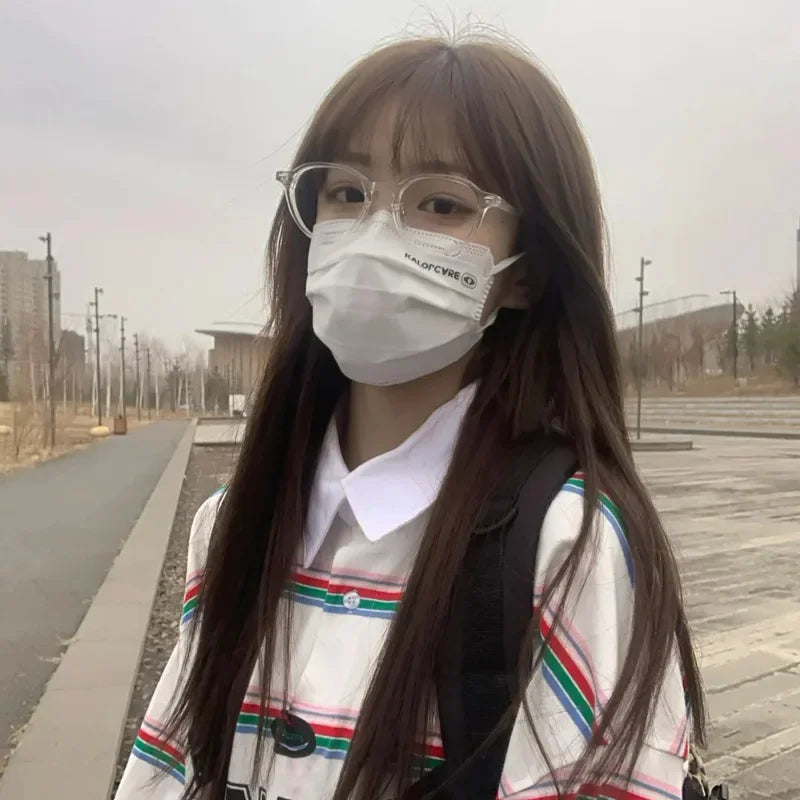 INGVN  Korean Transparent Glasses Frame Women Lovely Plain Glasses Men Eyewear Cute Decorative Computer Glasses