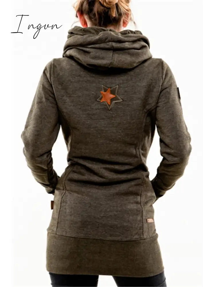 Ingvn - Slim Fit Front Pocket Drawstring Hooded Pullover Sweatshirt