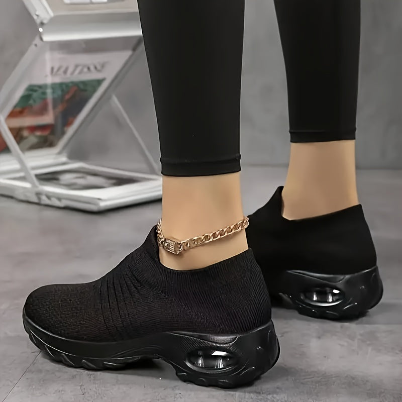 Comfortable Chic Women's Slip-On Sneakers - Lightweight, Breathable, Low-Top, All-Season Shoes with Solid Color, Plain Toe, and Durable PU Sole - Quanzhou Manufactured, Perfect for Casual Daily Wear