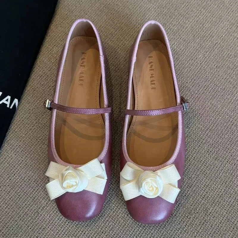 Bow Women Flats Loafers Shoes Elegant Summer Shallow Woman Sandals 2025 Trend Soft Walking Dress Casual Sport Chaussures Femme