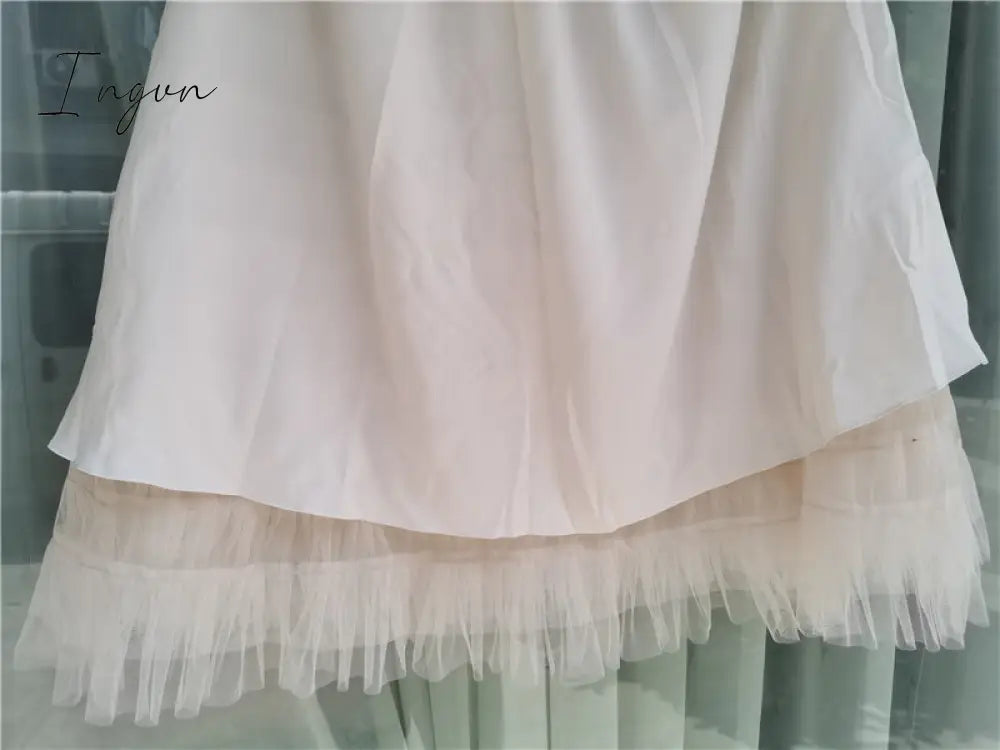 Ingvn - jupe femme Spring Party Skirt Elastic High Waist Long Tulle Skirt Women Multilayer ruffles Pink Mesh Tutu Skirt Ladies