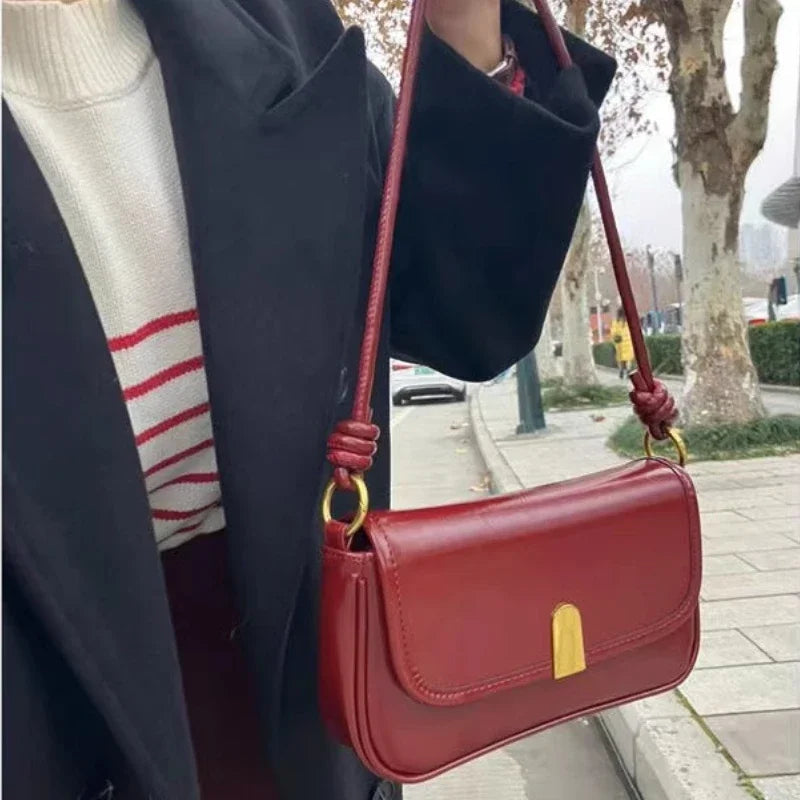 INGVN  All Match Ins Vintage Fashion Shoulder Bags Office Lady Korean Chic Simple Handbags Elegant Y2k Women Retro Casual  Underarm Bag