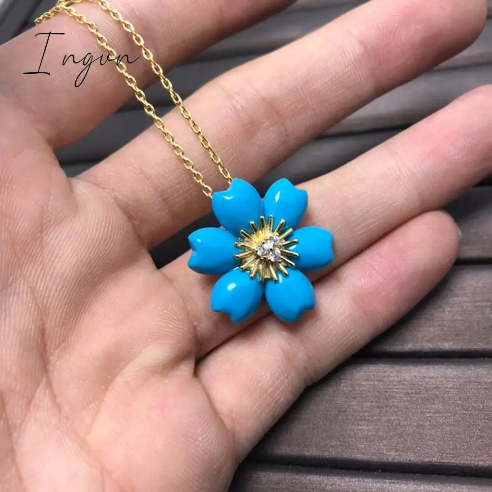 Ingvn - New 2023 Trend Classics Original Design Sun Flower White Fritillary Necklace Fashion Ladies High Quality Brand Jewelry Gifts