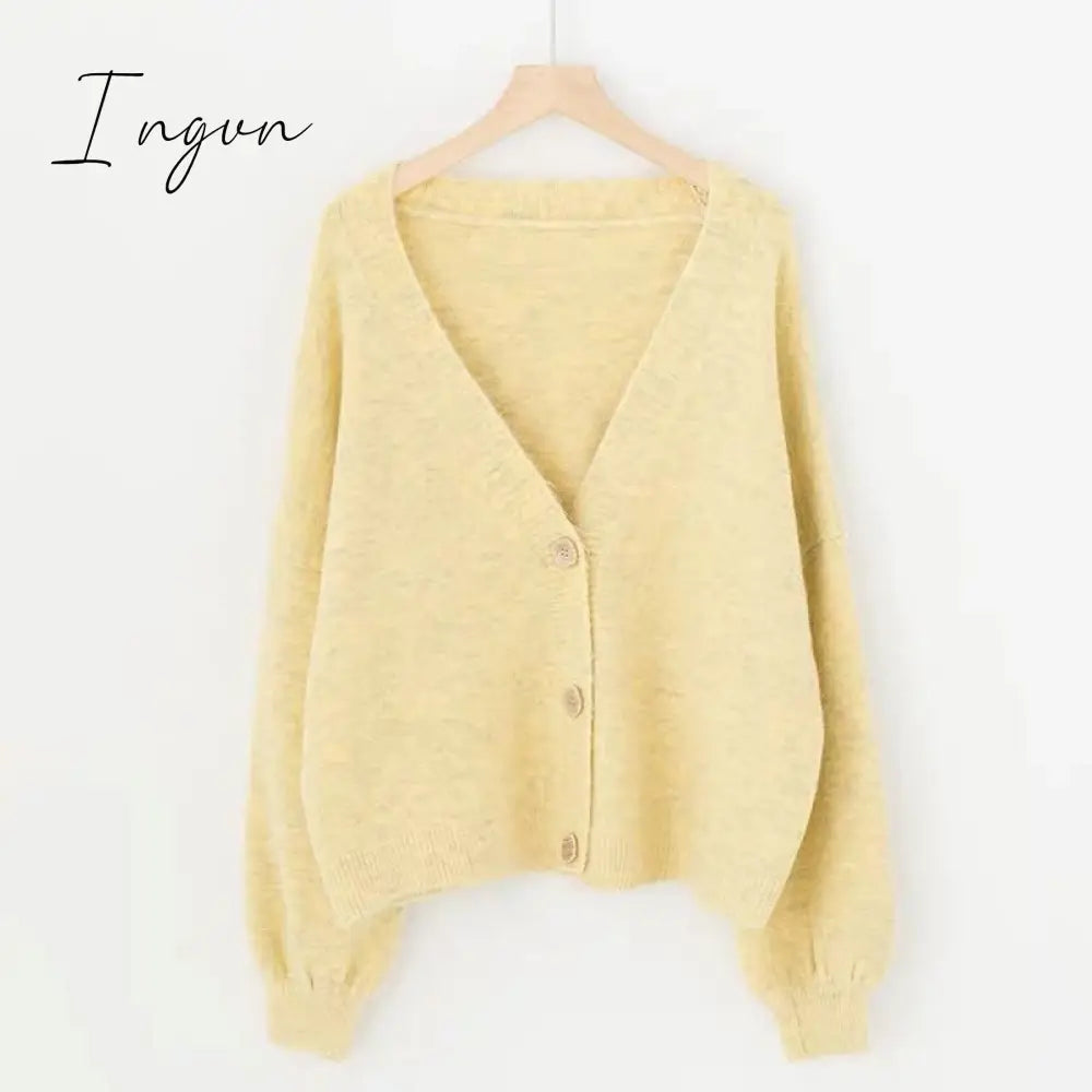 Ingvn - Women Cardigans Sweater Tops Cashmere Casual Sweater Jacket Chic Tops Woman's Sweater Cardigans jersey knit Jumpers