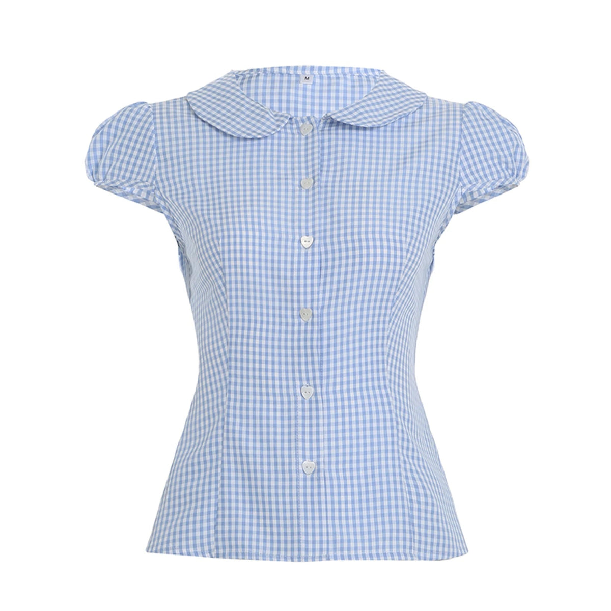 Women Plaid Shirts Short Sleeve Button Closure Summer Tops and Blouses Streetwear for Casual Daily