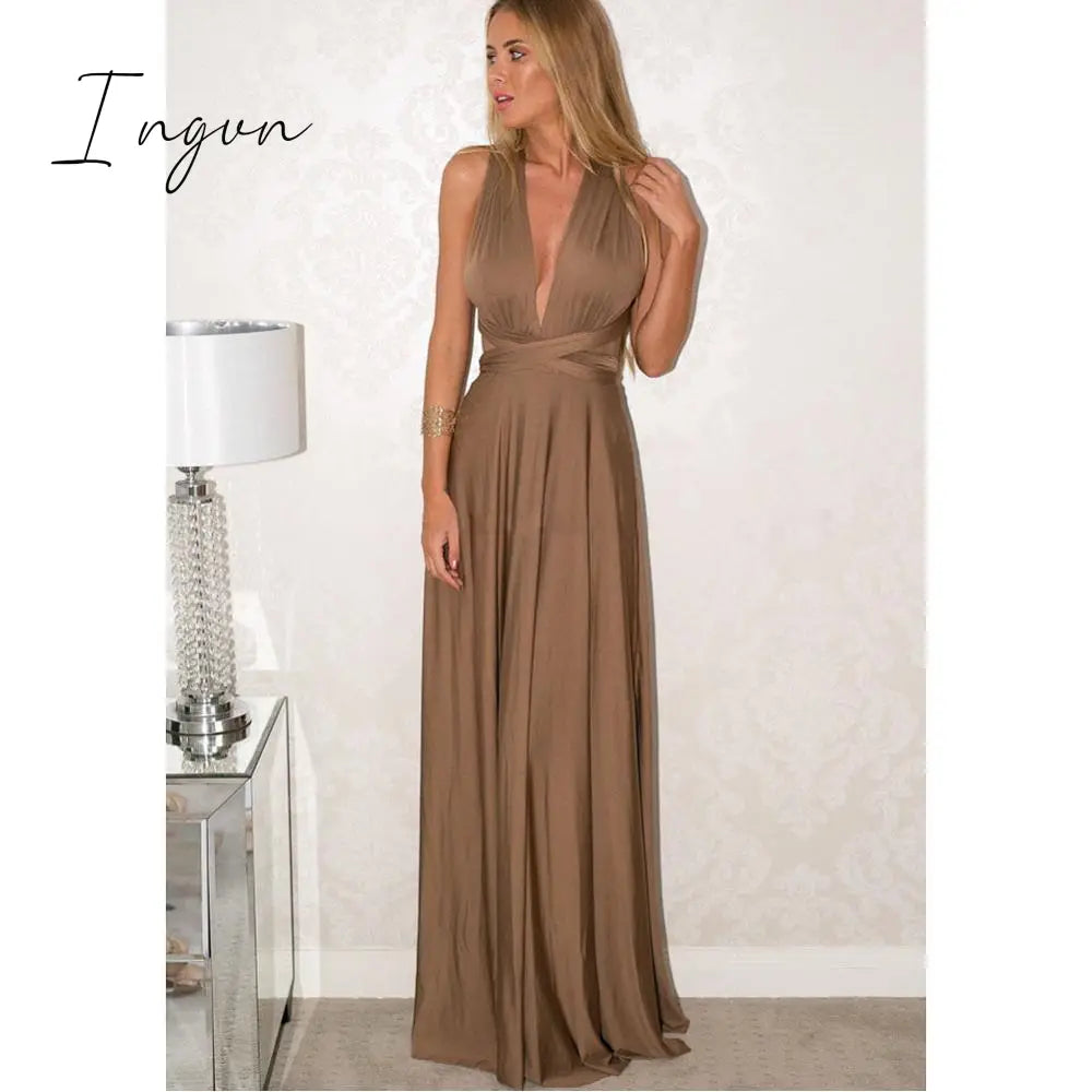 Ingvn - Sexy Women Maxi Dress Red infinity Long Dress Multiway Bridesmaids Convertible Wrap Party Dresses Robe Longue Femme Plus Size