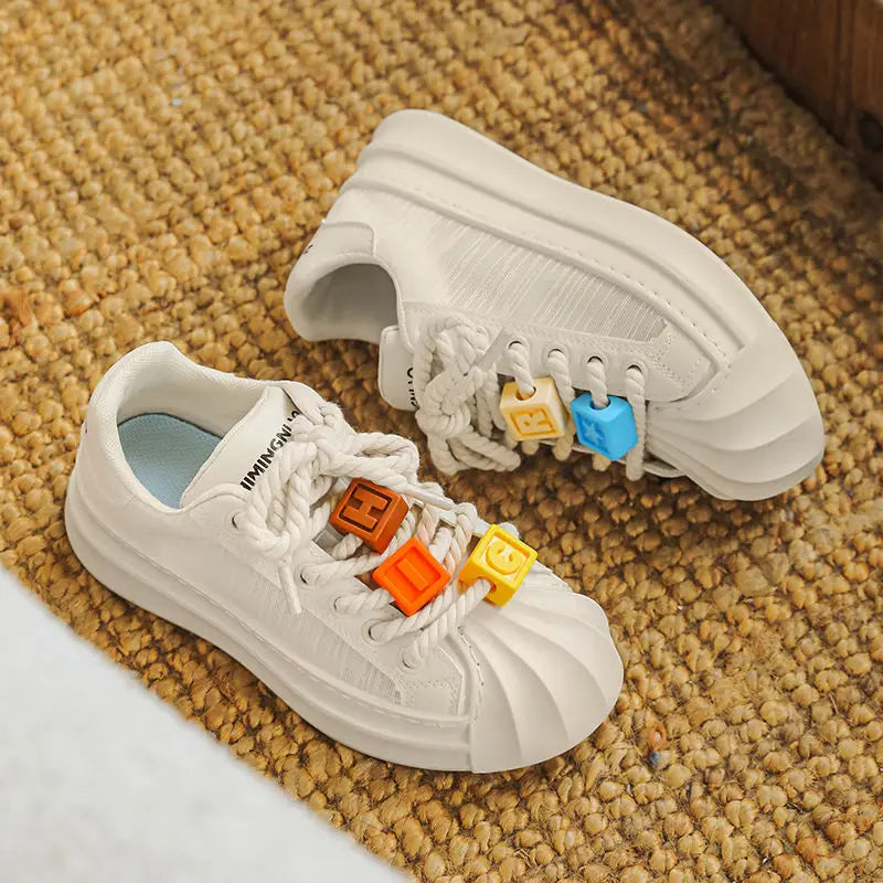 Ingvn  Ladies Shoes Round Toe Women Footwear High On Platform Off White Low Sale Offers Stylish A Light Korean Original Urban 39