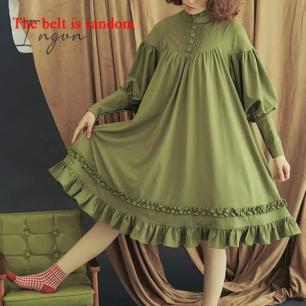 Ingvn - New Arrival 5 Colors Gothic Lolita Dress Japanese Soft Sister Black Dresses Cotton Women Princess Dress Girl Halloween Costume
