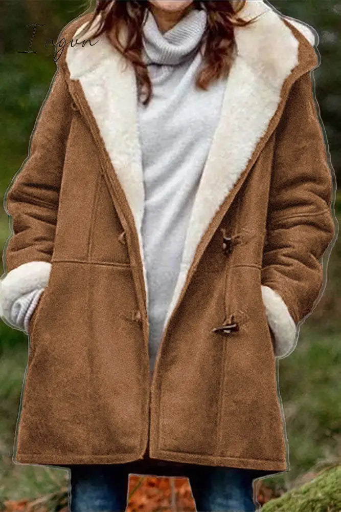 Ingvn - Casual Solid Patchwork Pocket Hooded Collar Outerwear(9 Colors)