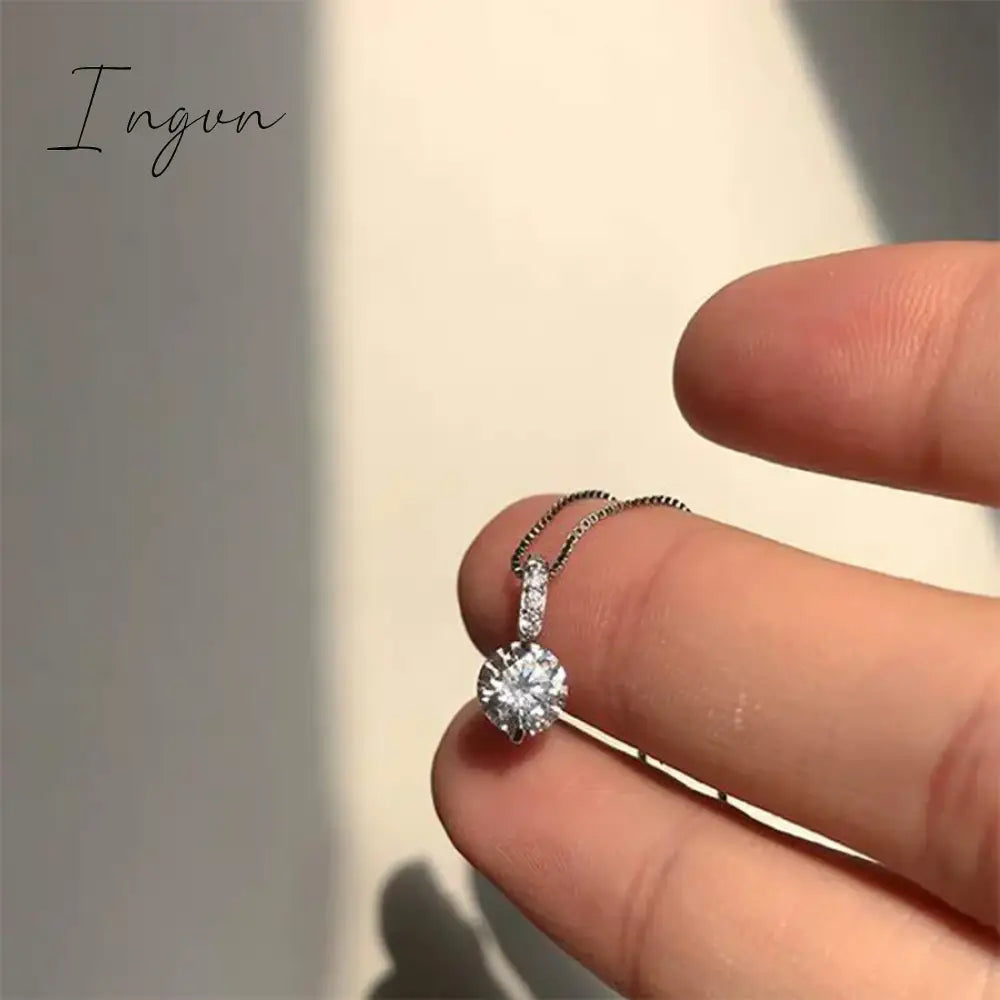 New Trendy Simple Bling Zircon Water Drop Pendant Necklace for Women Niche Design Party Jewelry Girlfriend Gifts