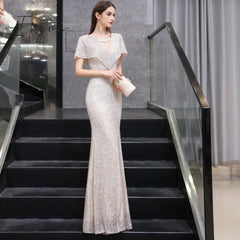 Ingvn - womens fashion Sexy Rose Gold Evening Dress Robe De Soiree Party Dresses Bridesmaid Dress Mariage Robe Vestidos Abiti Da Cerimoni Robe Femme