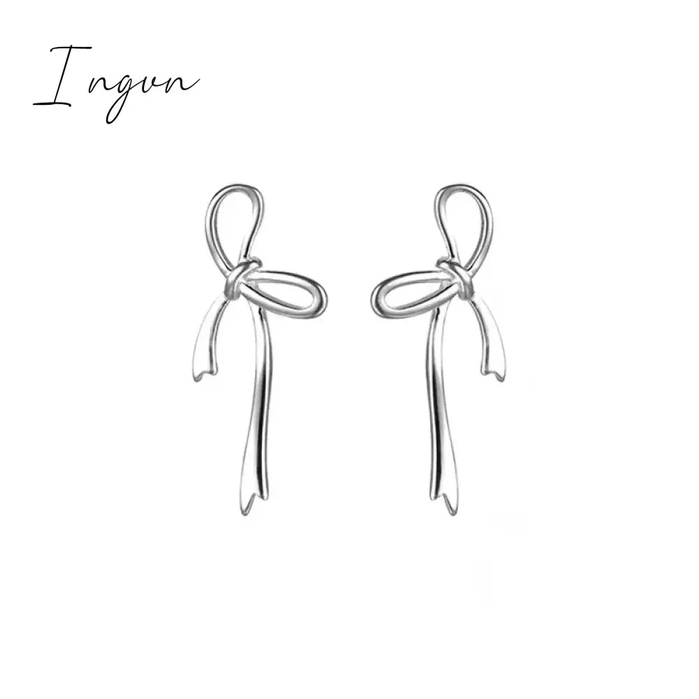Korean Fashion Sweet Cute Bowknot Stud Earrings for Women Girls New Simple Minimalist Ear Piercing Aesthetic Jewelry Y2K Gifts
